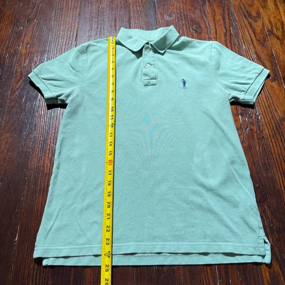 Vintage J Crew Oarsman Polo Shirt Mens Small Green Rugby Short Sleeve Slim‎ Fit
